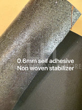 Load image into Gallery viewer, 0.6MM SELF ADHESIVE NON WOVEN INTERFACING/ REINFORCEMENT $8.00 /YD (18’’ * 36’’) BLACK