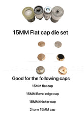 Load image into Gallery viewer, 15Mm & 17Mm Fashion Snap Die Set $7.50 - $29.99/Set 15 Mm For Flat Cap/Bevel Edged Cap/ Thicker