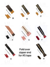 Load image into Gallery viewer, Fold Over Zipper End For #5 Tape Cutting Die $23.00 - $28.00/Each
