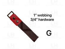 Load image into Gallery viewer, MAY PREORDER - CUTTING DIE FOR 1’’ WEBBING & 3/4’’ HARDWARE $28.00 - 35.00/EACH WOOD BASE/G - FOR 1’’ HARDWARE