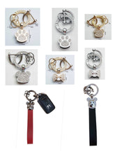 Load image into Gallery viewer, Key Fob With Sparkly Rhinestones $8.00/2 Pieces