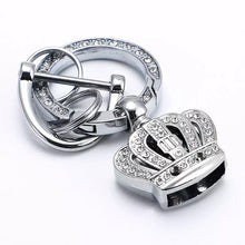 Load image into Gallery viewer, KEY FOB WITH SPARKLY RHINESTONES $8.50/2 PIECES SILVER CRYSTAL CROWN