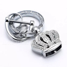 Load image into Gallery viewer, KEY FOB WITH SPARKLY RHINESTONES $8.50/2 PIECES SILVER CRYSTAL CROWN