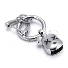 Load image into Gallery viewer, KEY FOB WITH SPARKLY RHINESTONES $8.50/2 PIECES SILVER ’UGLY’ BEAR HEAD
