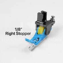 Load image into Gallery viewer, OCTOBER PREORDER - NEW PRESSER FEET WITH ROLLER GUIDE/STOPPER $8.99/EACH 1/8’’ WITH RIGHT BLADE/STOPPER