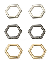 Load image into Gallery viewer, 1 Hexagon Shape Spring Gate Ring In Variety Colors $12.00/10 Pieces
