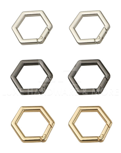 1 Hexagon Shape Spring Gate Ring In Variety Colors $12.00/10 Pieces