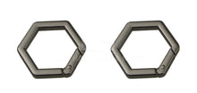 Load image into Gallery viewer, 1 Hexagon Shape Spring Gate Ring In Variety Colors $12.00/10 Pieces Gunmetal

