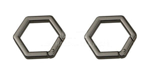 1 Hexagon Shape Spring Gate Ring In Variety Colors $12.00/10 Pieces Gunmetal