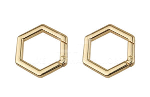 1 Hexagon Shape Spring Gate Ring In Variety Colors $12.00/10 Pieces Light Gold