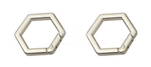 Load image into Gallery viewer, 1 Hexagon Shape Spring Gate Ring In Variety Colors $12.00/10 Pieces Silver
