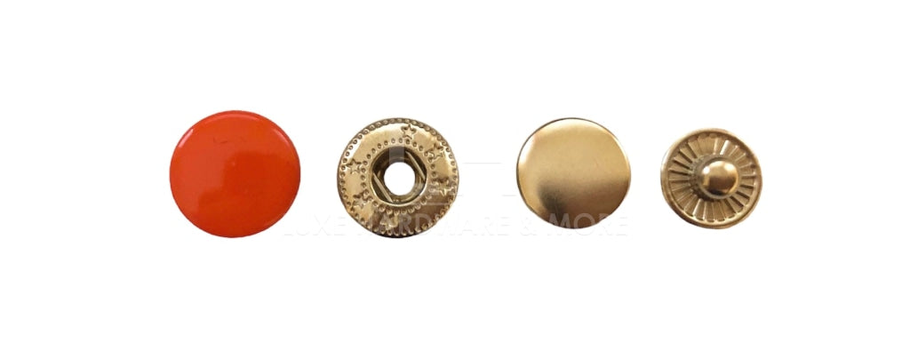 12Mm Fashion Snap$1.00/20 Sets Orange With Double Cap