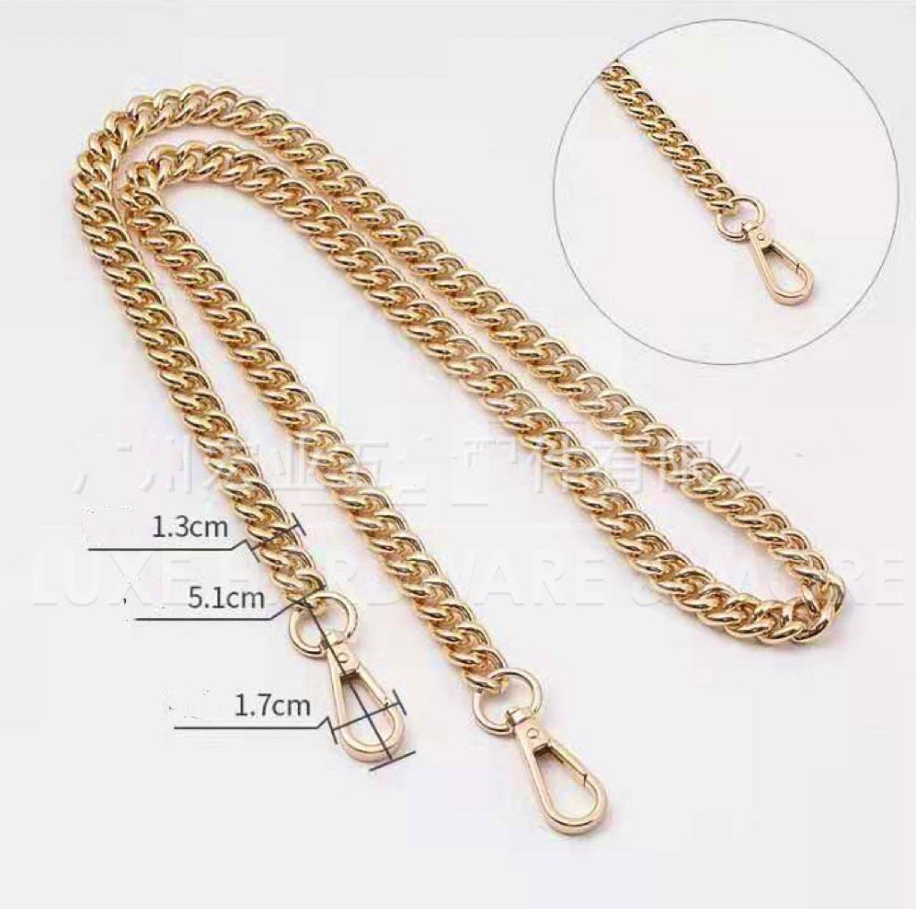 13 Mm Wide High End Metal Chain $20.00 - $22.00/ 1 Light Gold 110Cm Long