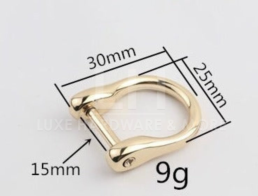 15Mm Inner Measurement Horse D Ring $1.20/1 Piece Light Gold