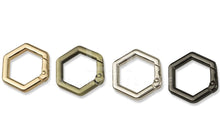 Load image into Gallery viewer, 19Mm Hexagon Shape Spring Gate Ring In Variety Colors $11.00/10 Pieces
