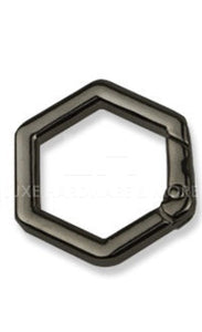 19Mm Hexagon Shape Spring Gate Ring In Variety Colors $11.00/10 Pieces Gunmetal