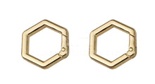 Load image into Gallery viewer, 19Mm Hexagon Shape Spring Gate Ring In Variety Colors $11.00/10 Pieces Light Gold
