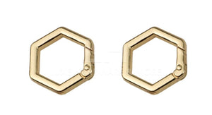 19Mm Hexagon Shape Spring Gate Ring In Variety Colors $11.00/10 Pieces Light Gold