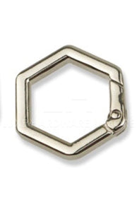 19Mm Hexagon Shape Spring Gate Ring In Variety Colors $11.00/10 Pieces Silver