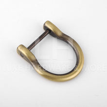 Load image into Gallery viewer, 19Mm Inner Measurement Horse D Ring $1.60/1 Piece Antique Brass
