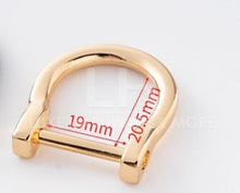 Load image into Gallery viewer, 19Mm Inner Measurement Horse D Ring $1.60/1 Piece Light Gold
