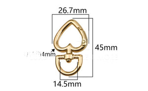 19Mm Light Gold Heart Spring Ring W/ Lobster Hook $1.00/Each