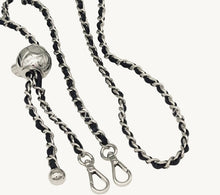 Load image into Gallery viewer, Adjustable Metal Chain Intertwined With Black Pu $15.00/Each Silver

