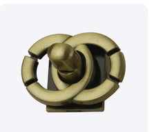 Load image into Gallery viewer, Double Circle Turn Lock $3.50/Each Brush Antique Brass
