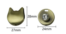 Load image into Gallery viewer, Light Gold Cat Lock With Crystal $5.00/Each Brush Antique Brass
