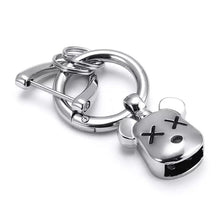 Load image into Gallery viewer, KEY FOB WITH SPARKLY RHINESTONES $8.50/2 PIECES SILVER ’UGLY’ BEAR HEAD

