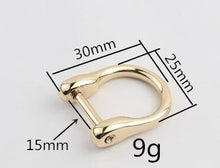 Load image into Gallery viewer, 15Mm Inner Measurement Horse D Ring $1.20/1 Piece Light Gold
