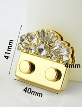 Load image into Gallery viewer, LIGHT GOLD LOCK WITH CRYSTAL $8.00/EACH
