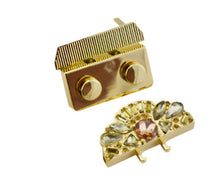 Load image into Gallery viewer, LIGHT GOLD LOCK WITH CRYSTAL $8.00/EACH
