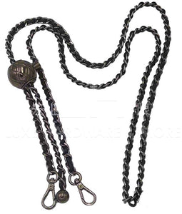Adjustable Metal Chain Intertwined With Black Pu $15.00/Each