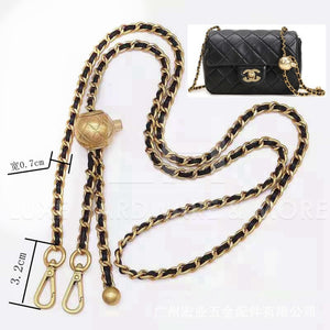 Adjustable Metal Chain Intertwined With Black Pu $15.00/Each Light Gold