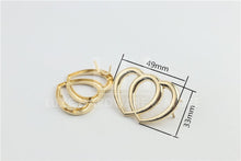 Load image into Gallery viewer, Double Heart Decorative Logo 6.50/5 Pieces Light Gold
