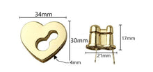 Load image into Gallery viewer, Heart Turn Lock $4.00/1 Light Gold
