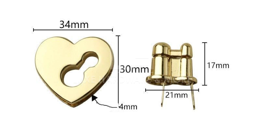 Heart Turn Lock $4.00/1 Light Gold