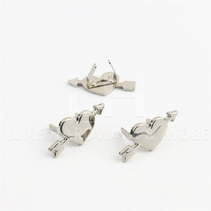 Heart With Arrow Decorative Logo 6.50/5 Pieces Silver