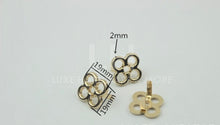 Load image into Gallery viewer, JANUARY PREORDER - NEW DECORATIVE FLOWER LOGO $3.50 / 5 PIECES LIGHT GOLD
