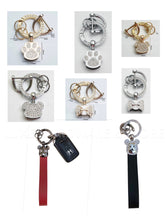 Load image into Gallery viewer, Key Fob With Sparkly Rhinestones $8.00/2 Pieces
