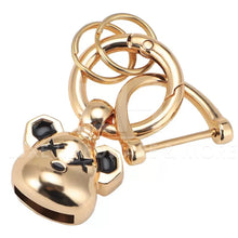 Load image into Gallery viewer, KEY FOB WITH SPARKLY RHINESTONES $8.50/2 PIECES LIGHT GOLD BEAR HEAD
