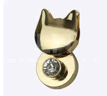 Load image into Gallery viewer, Light Gold Cat Lock With Crystal $5.00/Each
