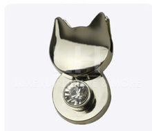 Load image into Gallery viewer, Light Gold Cat Lock With Crystal $5.00/Each Silver
