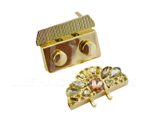 LIGHT GOLD LOCK WITH CRYSTAL $8.00/EACH