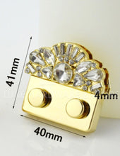 Load image into Gallery viewer, LIGHT GOLD LOCK WITH CRYSTAL $8.00/EACH
