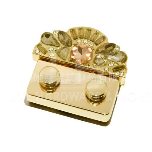 LIGHT GOLD LOCK WITH CRYSTAL $8.00/EACH