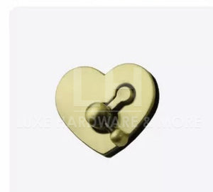 MARCH PREORDER - HEART SHAPED TWIST LOCK $3.5/EACH BRUSH ANTIQUE BRASS