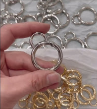 Load and play video in Gallery viewer, 16.5MM/19MM/24.5MM( &quot;8&quot; SHAPE) SPRING GATE RING $2.40 - $3.00/ 2 PIECES
