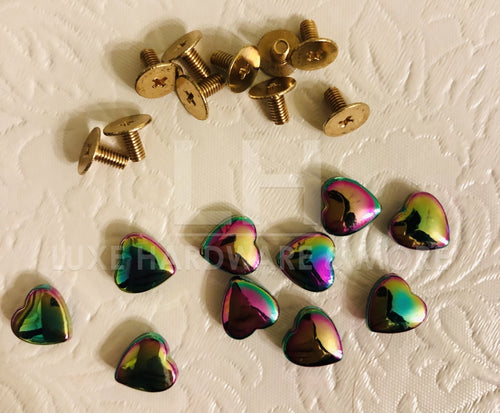 10 Mm Heart Rainbow Color Purse Feet. $8.00/pack Of